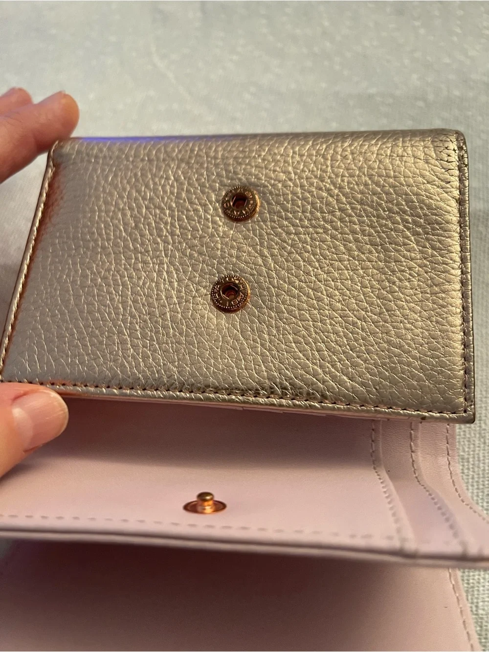 Ted Baker Rose Gold Pebbled Leather Men's Card Holder
